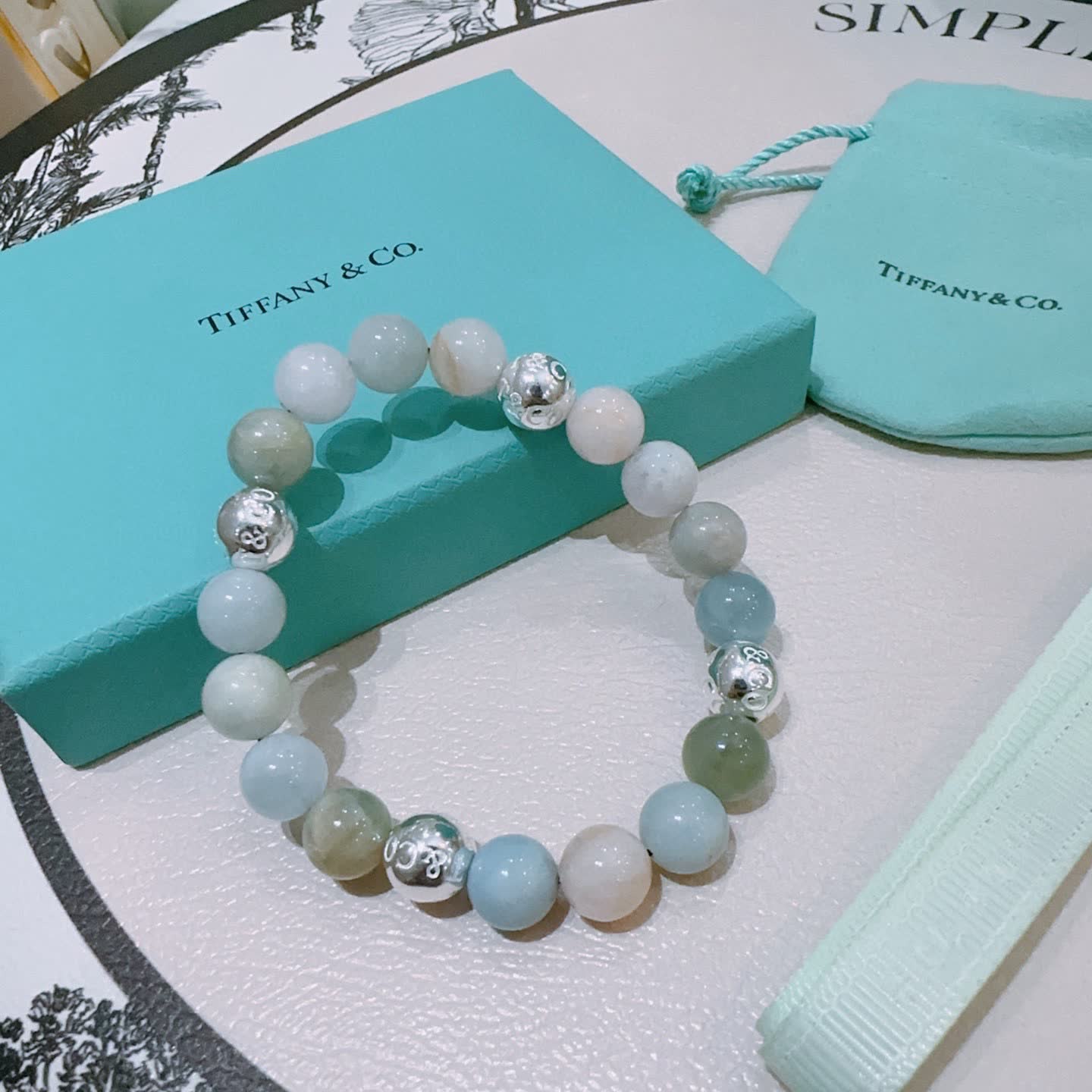 Tiffany & Co. Blue Agate Bead Bracelet